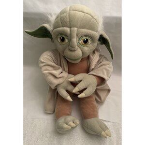 Star Wars Yoda With Robe Green Tan Plush Stuffed Animal Lucasfilm 18" VGUC